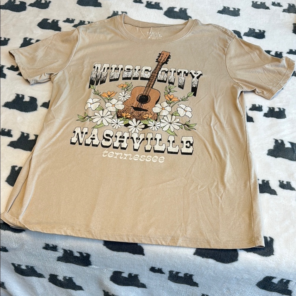 Time and thru Beige Nashville Graphic T-Shirt